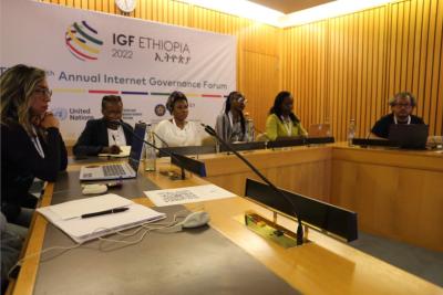 Adriane Gama (left) shares the lessons learnt from the Amazon Community Networks School in Brazil during the Internet Governance Forum in 2022. Adriane Gama (left) shares the lessons learnt from the Amazon Community Networks School in Brazil during the Internet Governance Forum in 2022. image linking to Interview with Adriane Gama: An Amazonian woman's reflections on community networks