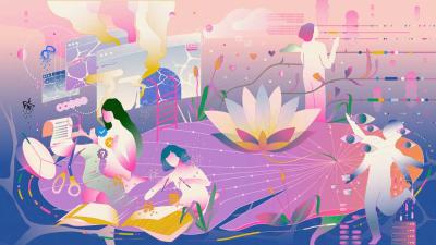 Illustration by Ellena Ekarahendy image linking to Stepping outside the algorithm